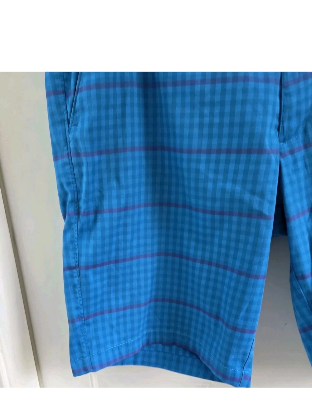 Under Armour Blue Checkered Golf Shorts Mens Size 40 Pockets